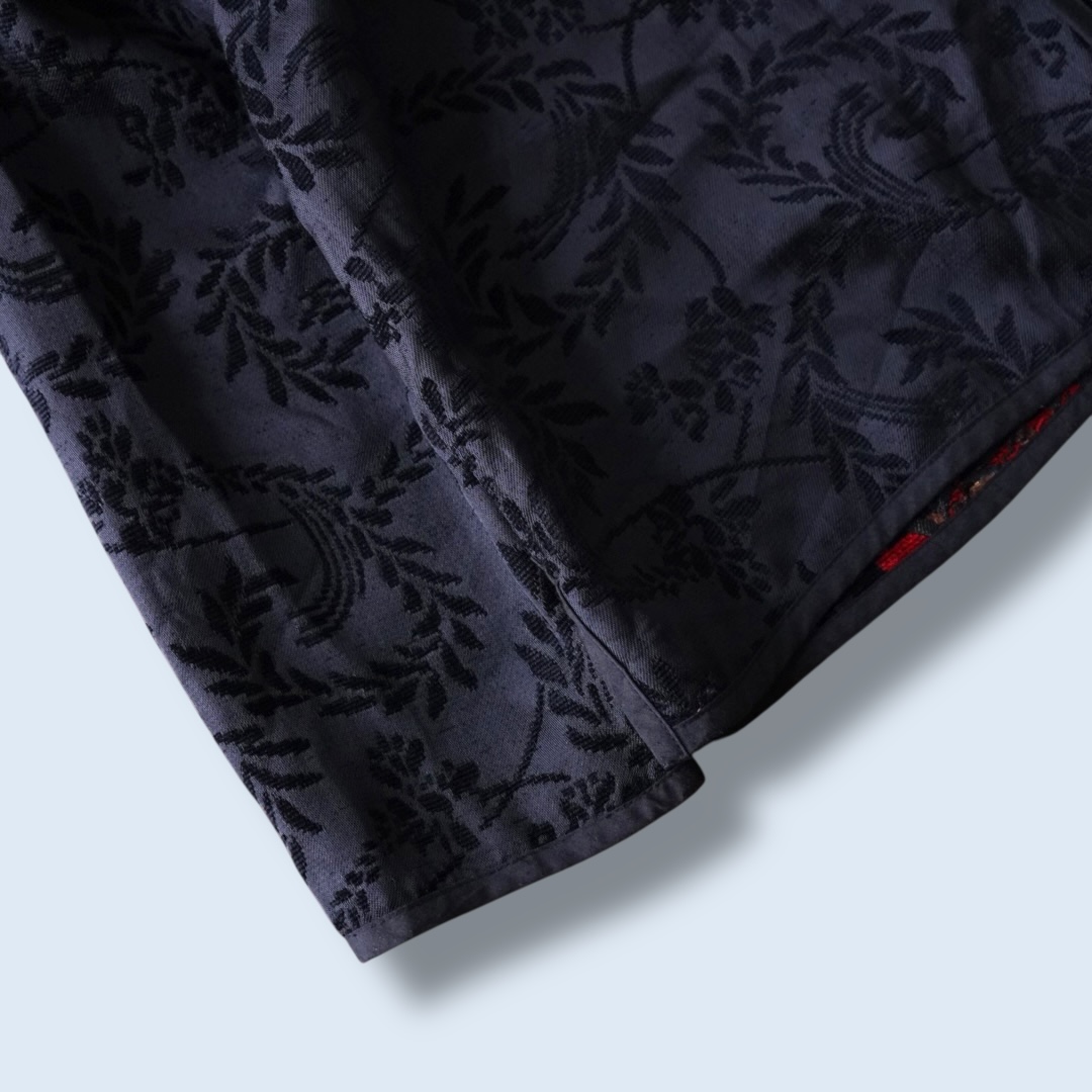 【送料無料】black × red chenille & embroidery reversible jacket