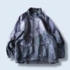 glossy silver switching blouson
