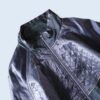 glossy silver switching blouson