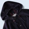 "後染めブラックのギミック満載デニムモッズコート"