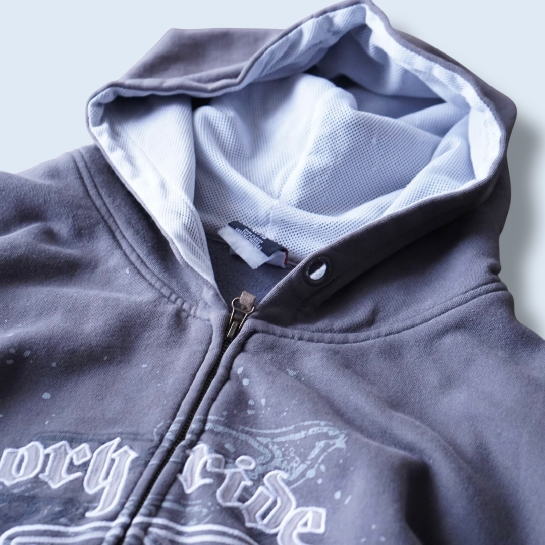 “Y2K” textile fade gray zip parka