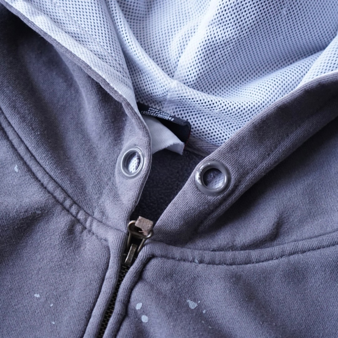 “Y2K” textile fade gray zip parka