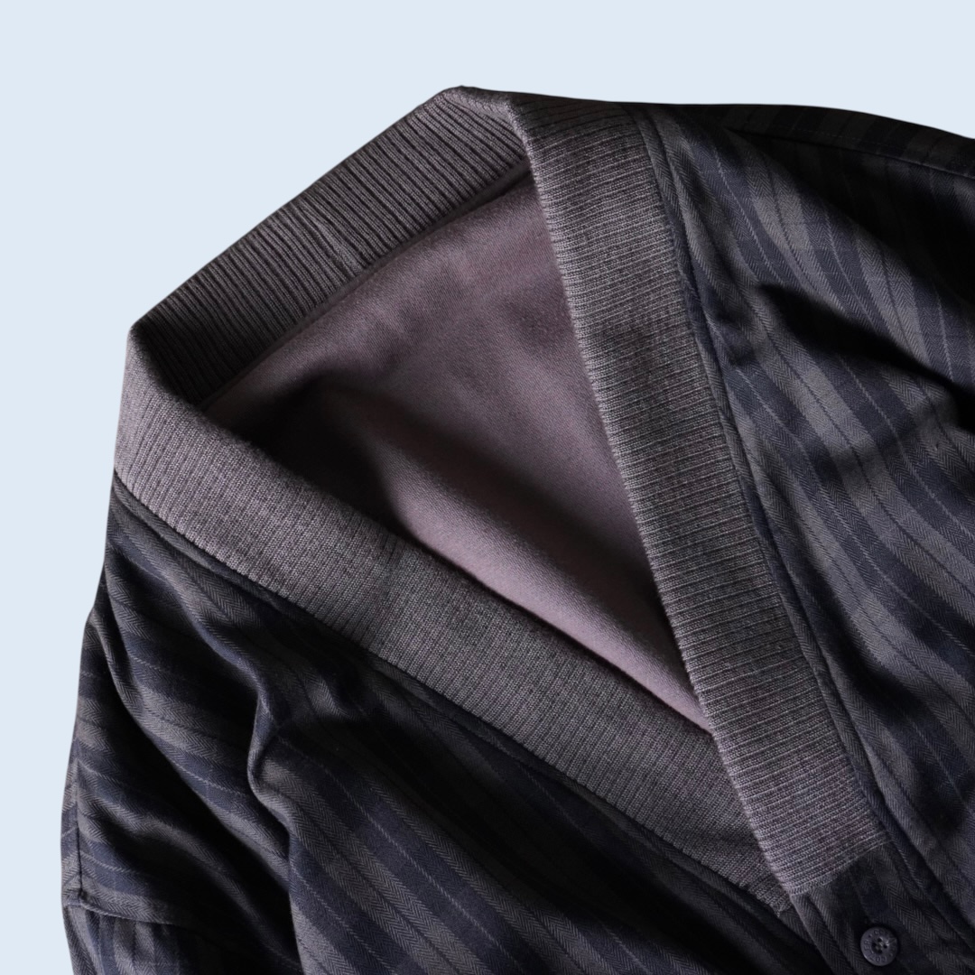 bitter check pattern × earth color reversible sweat cardigan