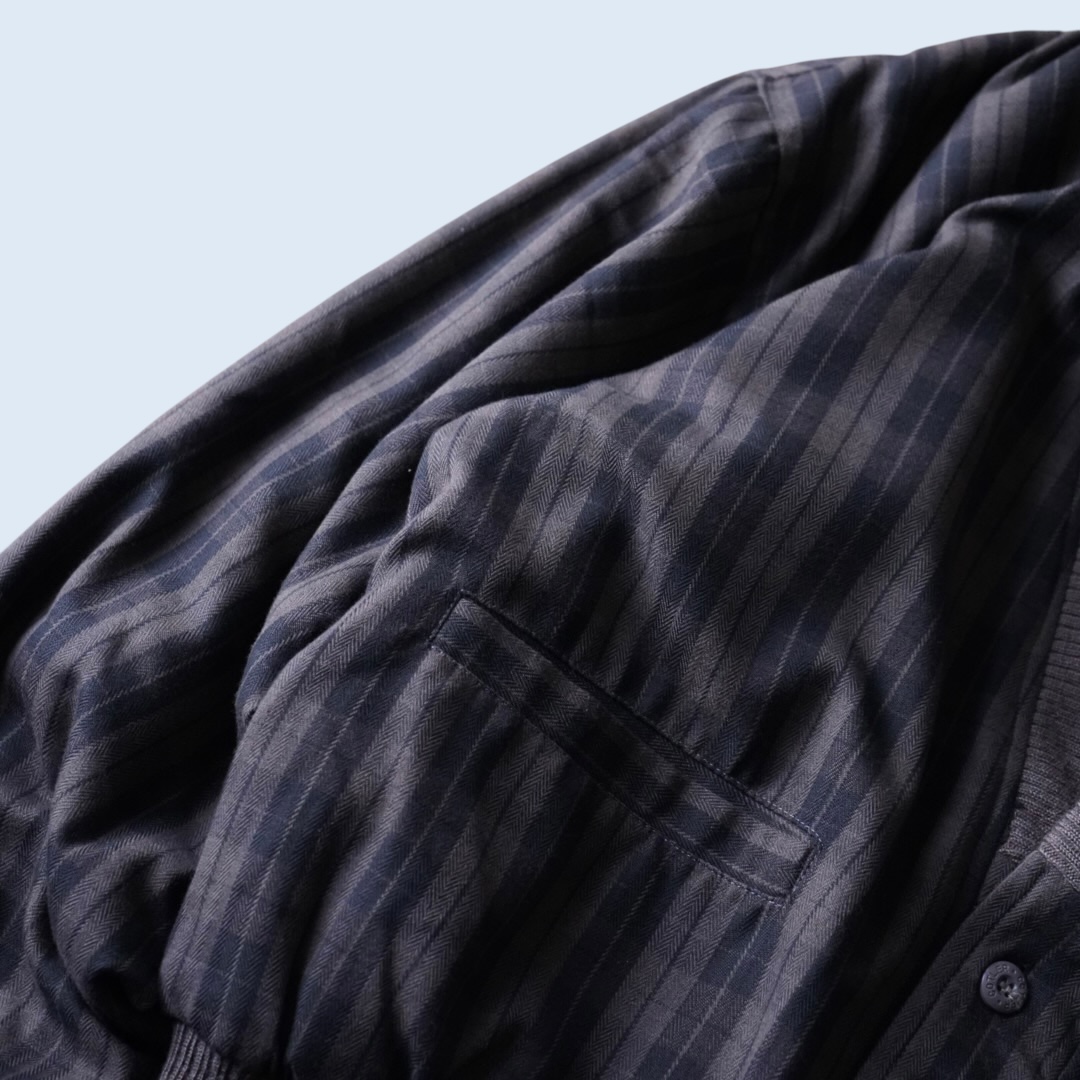 bitter check pattern × earth color reversible sweat cardigan