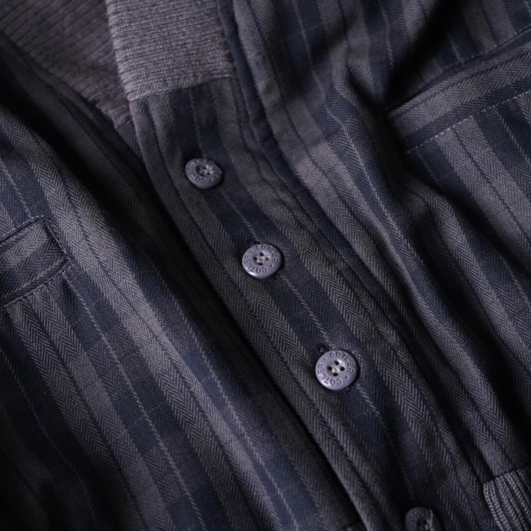 bitter check pattern × earth color reversible sweat cardigan