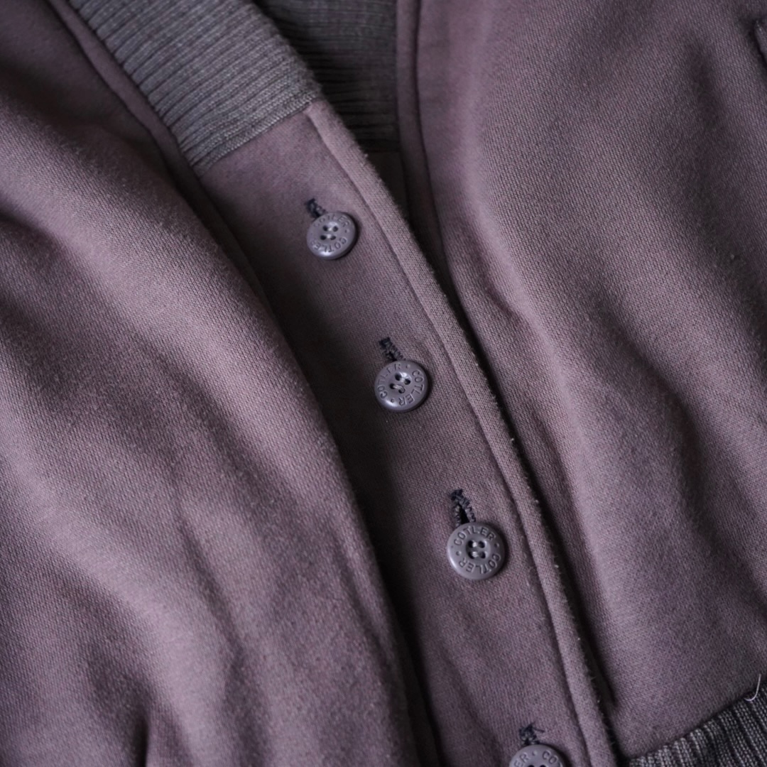 bitter check pattern × earth color reversible sweat cardigan