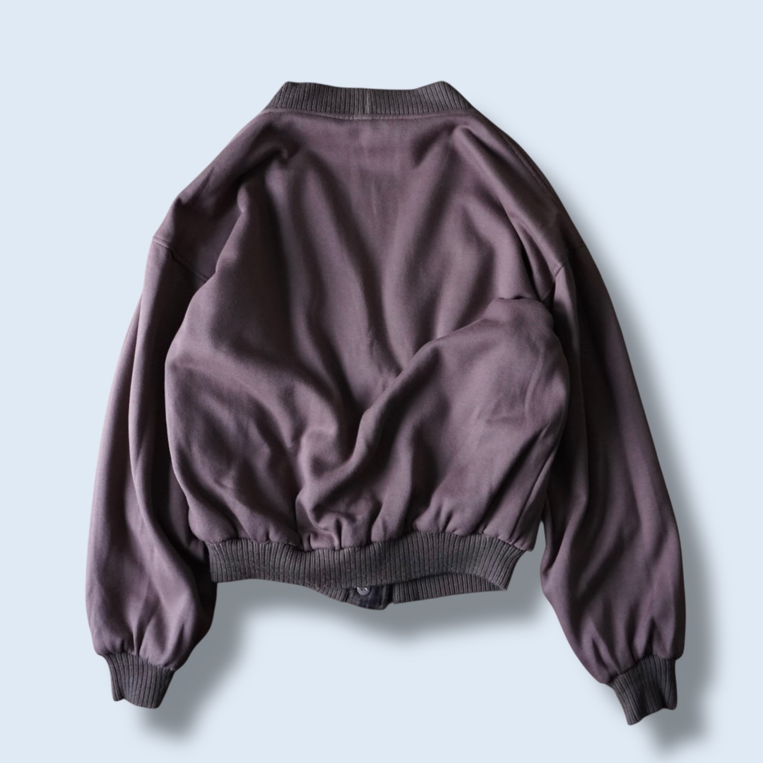 bitter check pattern × earth color reversible sweat cardigan