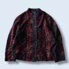 mode black × red pattern & embroidery design drape jacket
