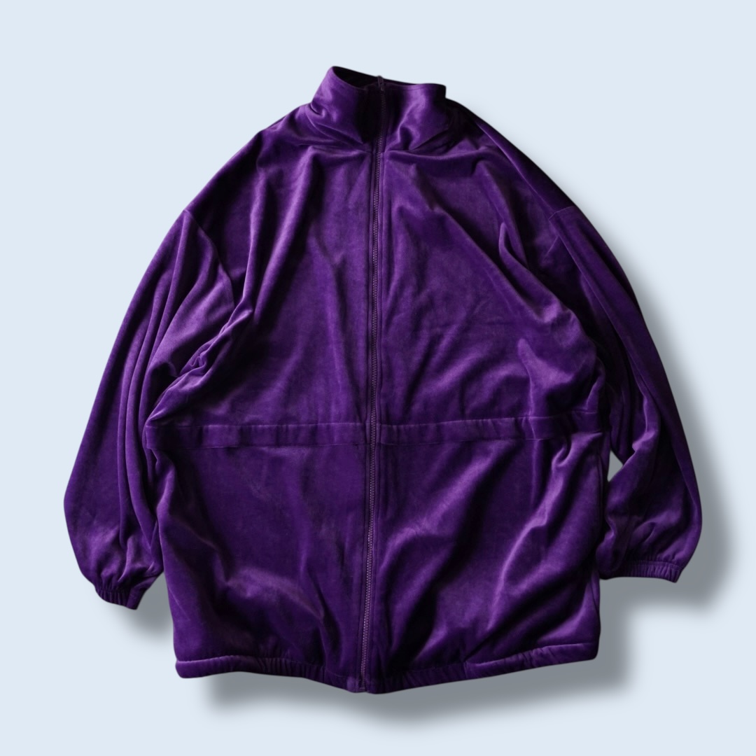 oversized purple velours track jacket