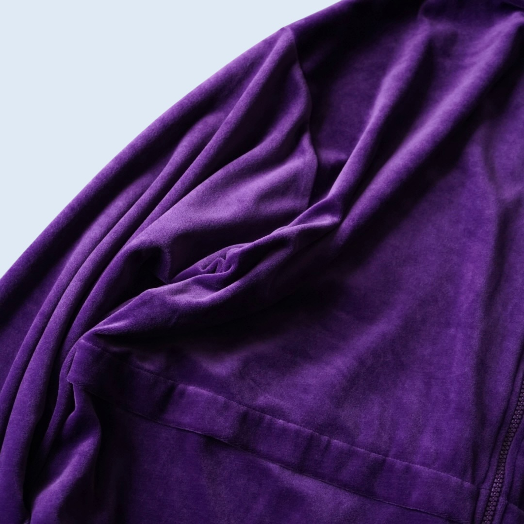 oversized purple velours track jacket