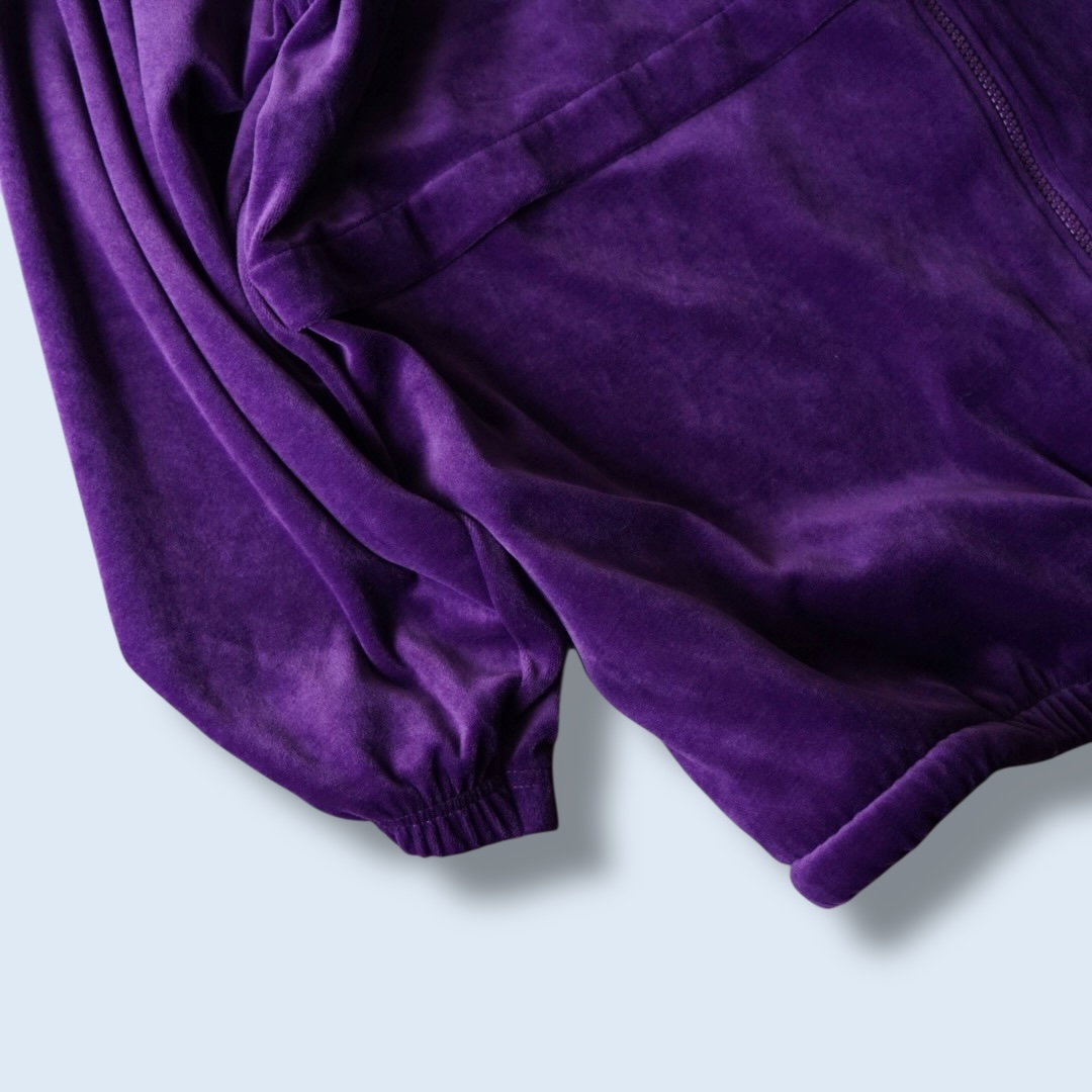 oversized purple velours track jacket