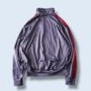 【adidas】"光沢グレーと赤のマリアージュトラックジャケット"