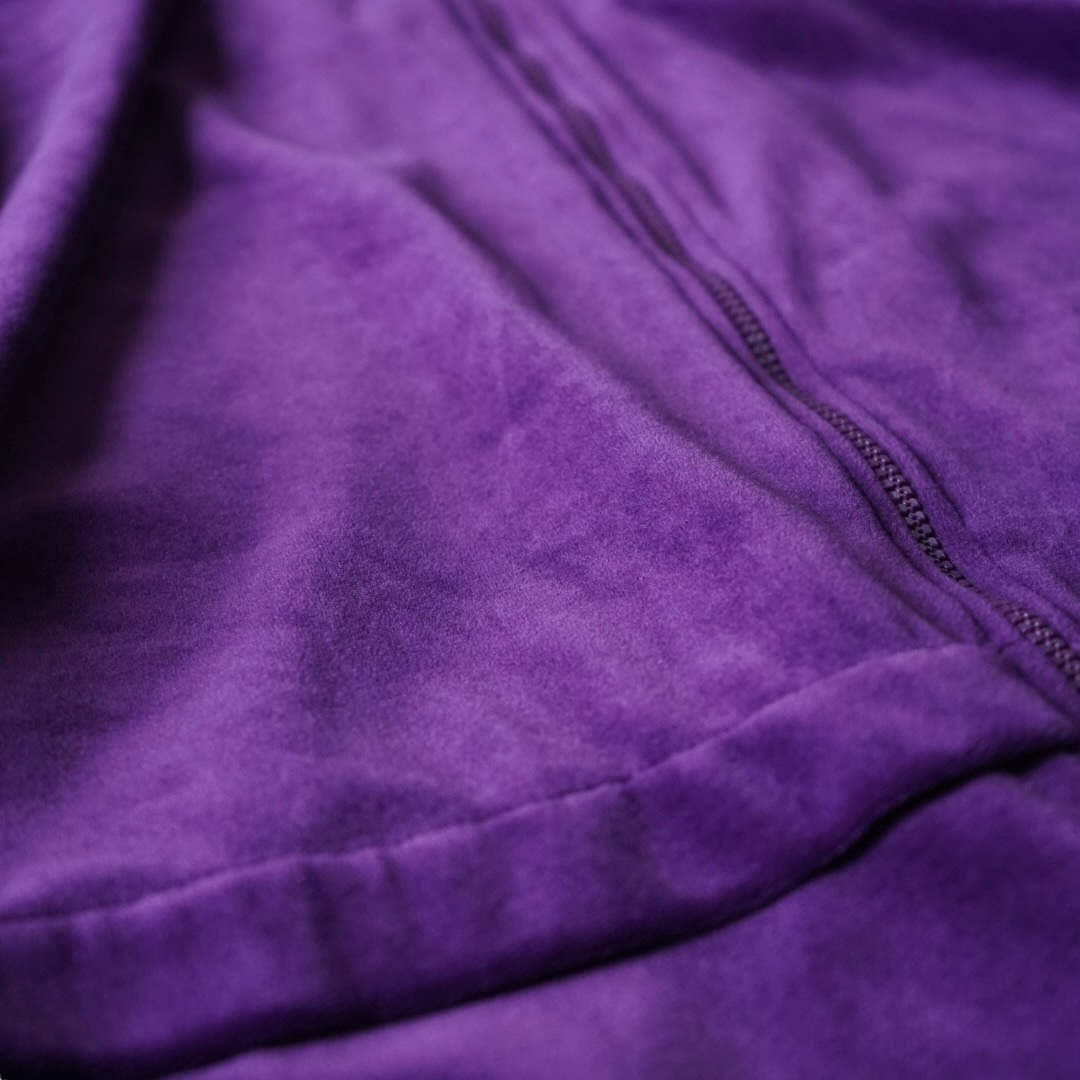 oversized purple velours track jacket