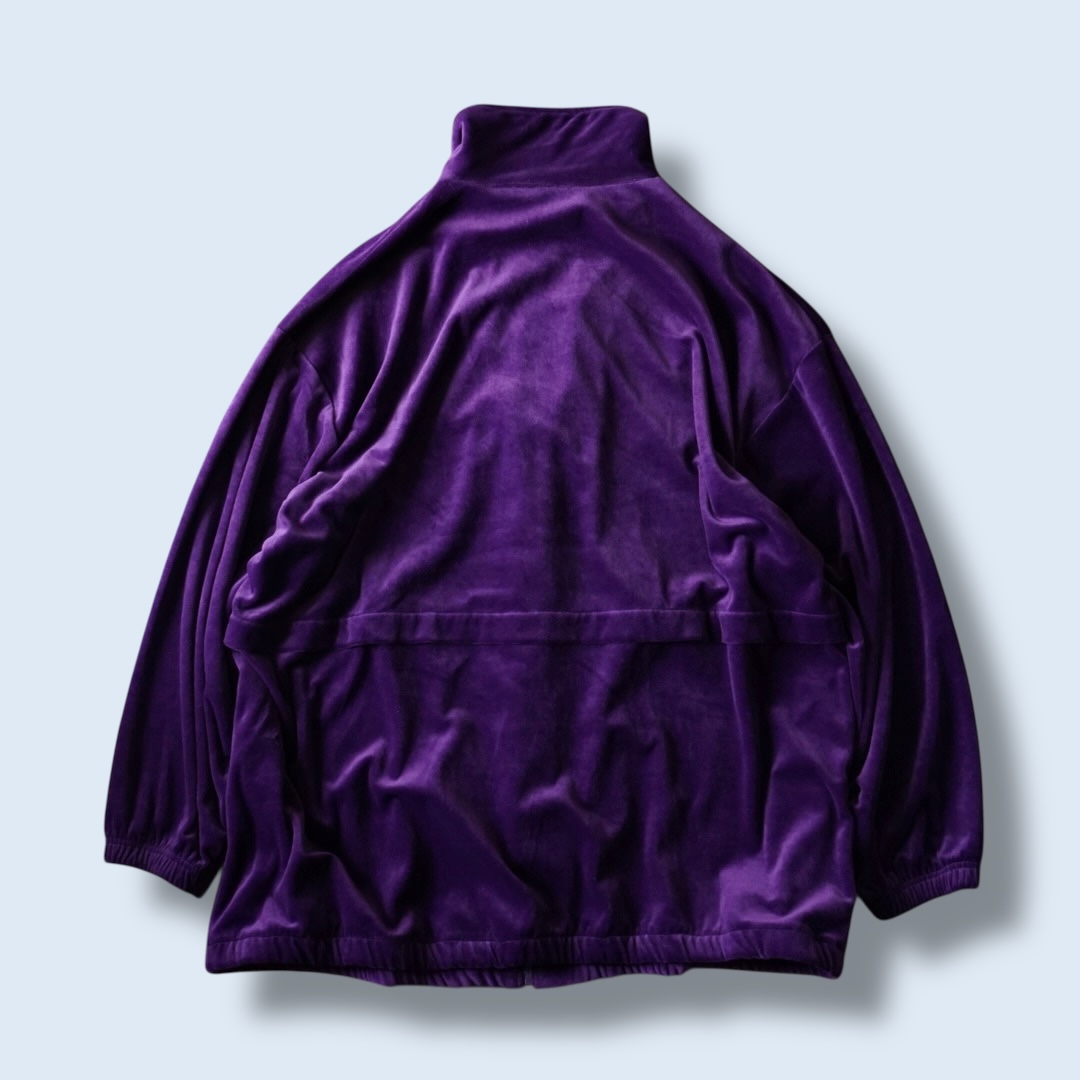oversized purple velours track jacket