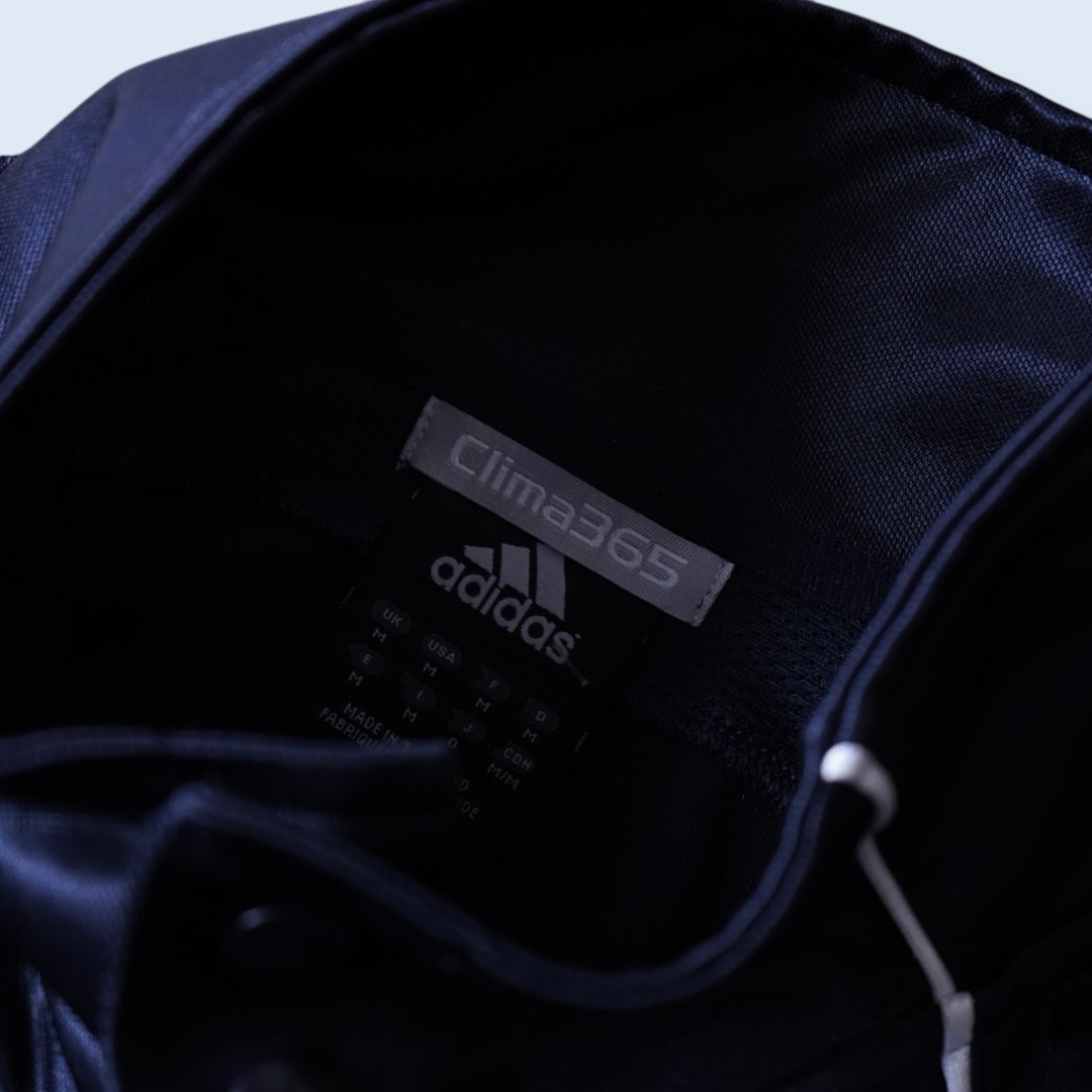 【adidas】snap button design glossy blue black track jacket