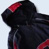 black × red panther motif pullover