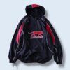 black × red panther motif pullover