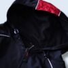 black × red panther motif pullover