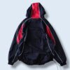 black × red panther motif pullover