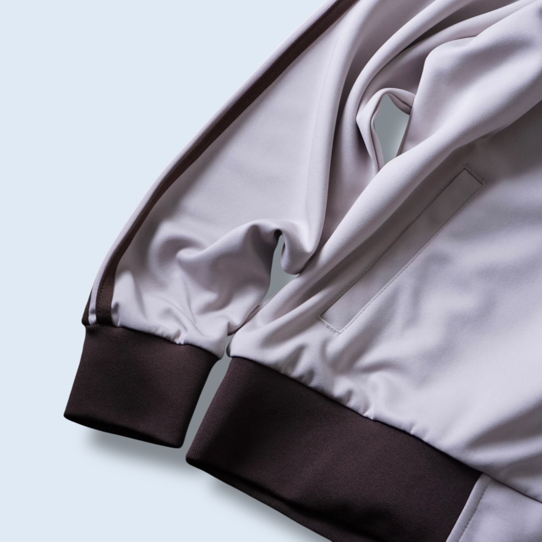 "CHINA × SPORTS" beige × blue China track jacket