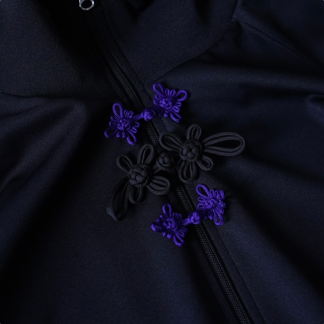 "CHINA × SPORTS" black × purple China track jacket