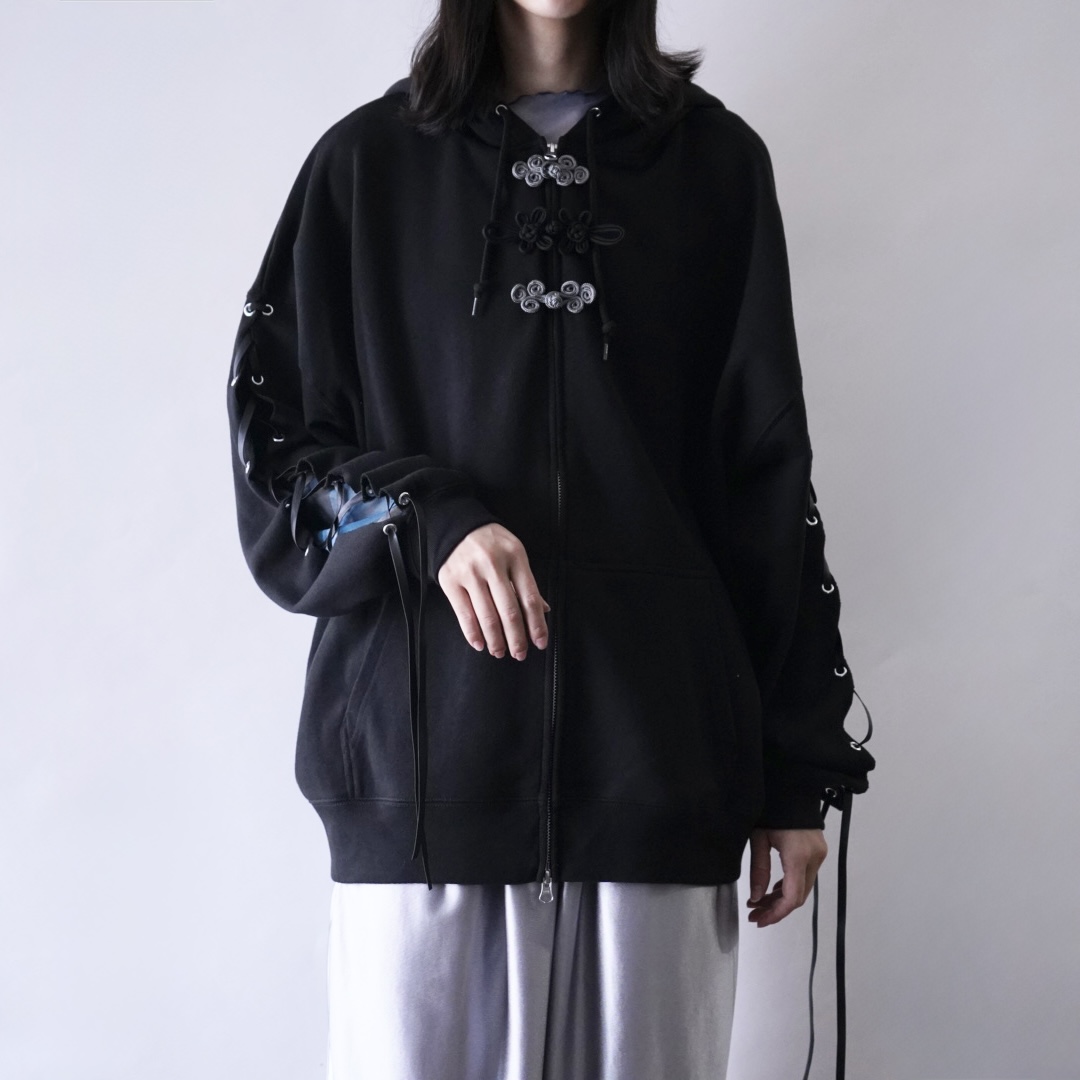 【Remake / Lace-up】China motif parka