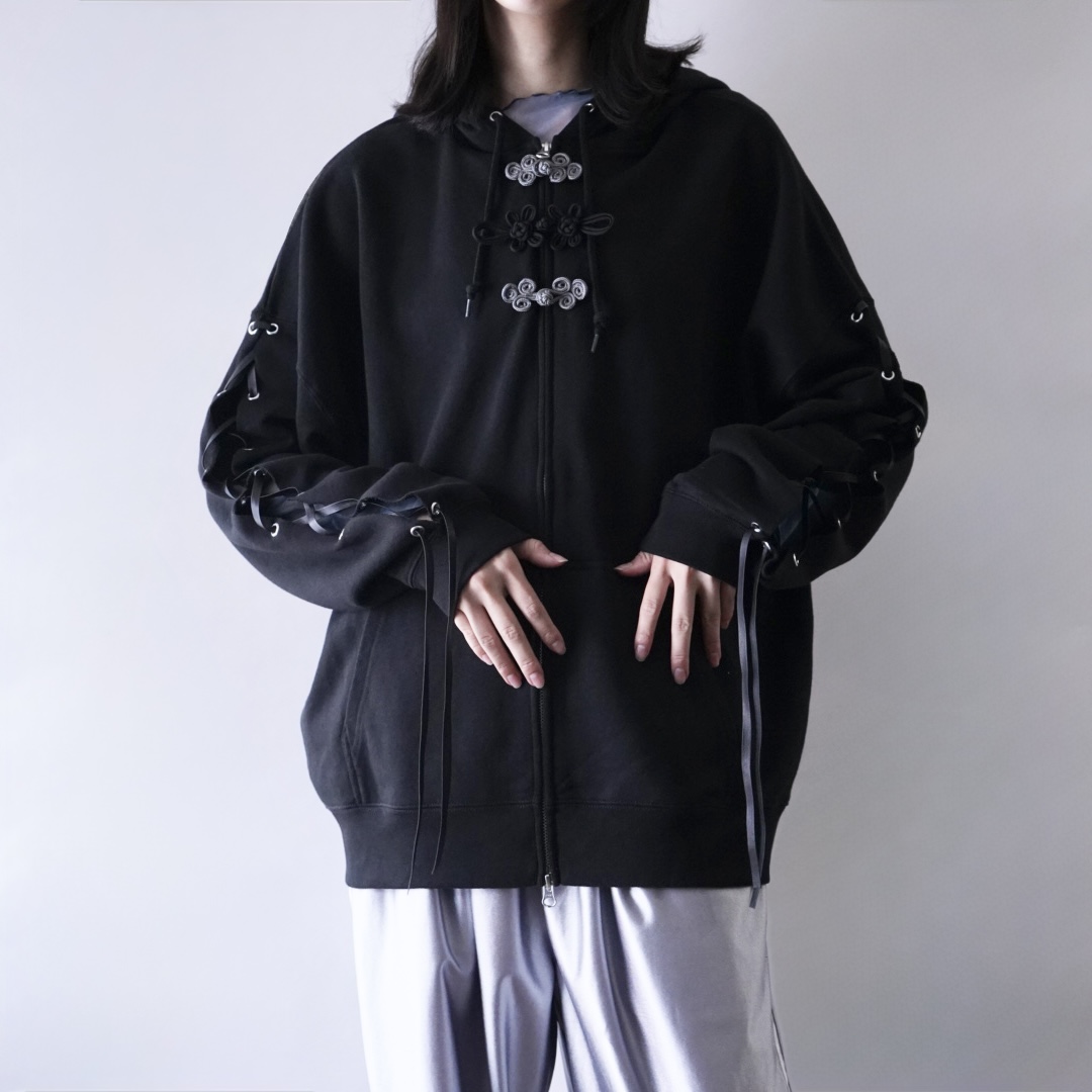 【Remake / Lace-up】China motif parka