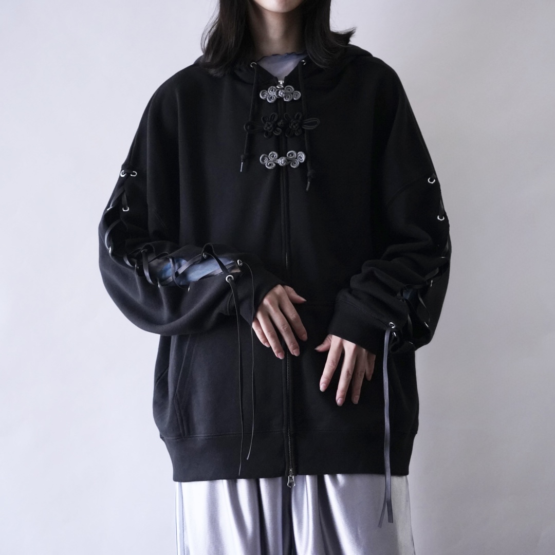 【Remake / Lace-up】China motif parka