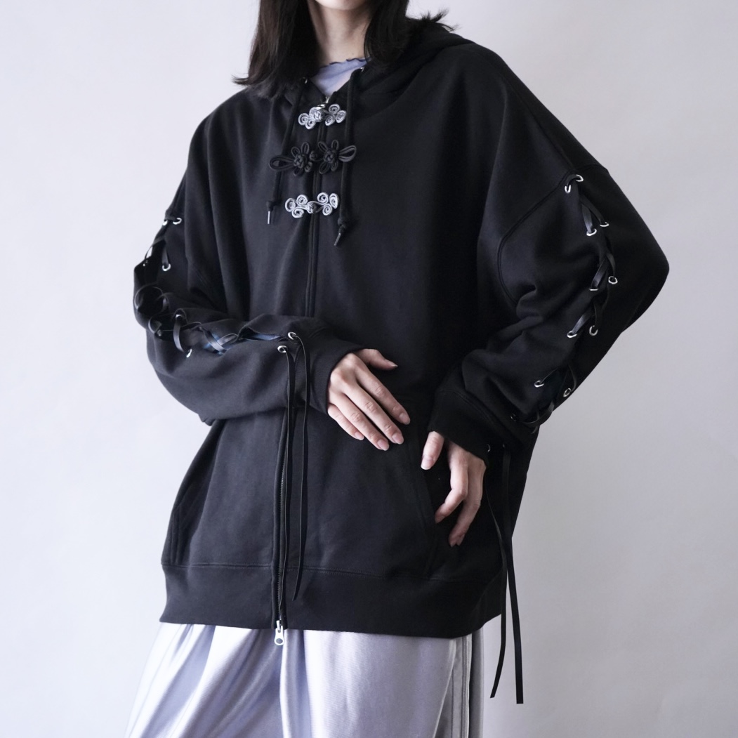 【Remake / Lace-up】China motif parka