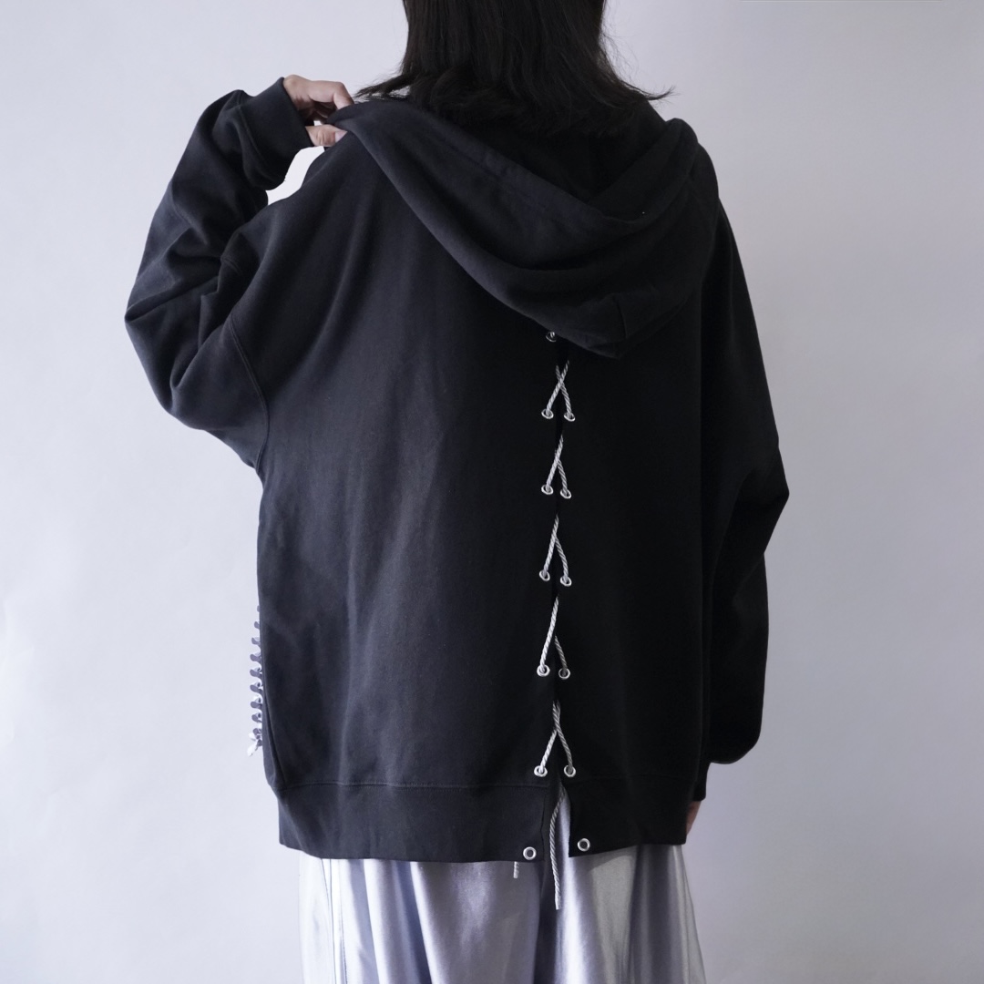 【Remake / Lace-up】front frill & back lace parka