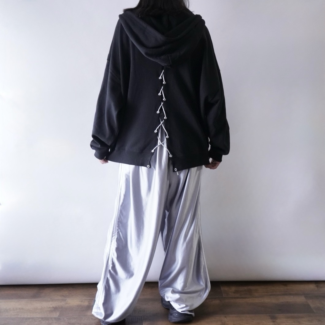 【Remake / Lace-up】front frill & back lace parka