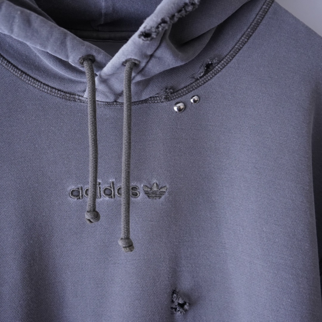 【PUNK REMAKE】"adidas" BORO × STUDS custom short length parka