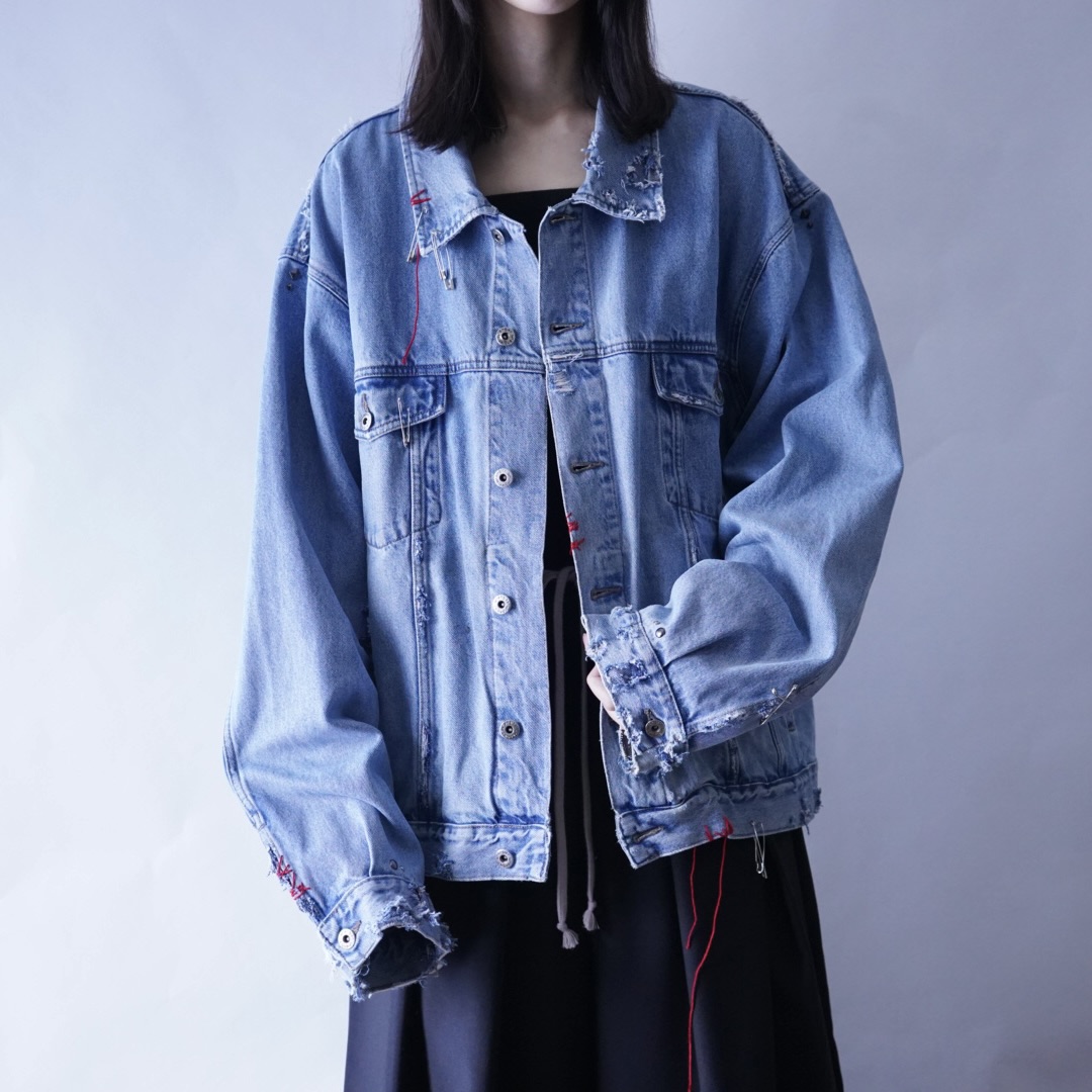 【PUNK REMAKE】"Wrangler" BORO × EMBROIDERY denim jacket