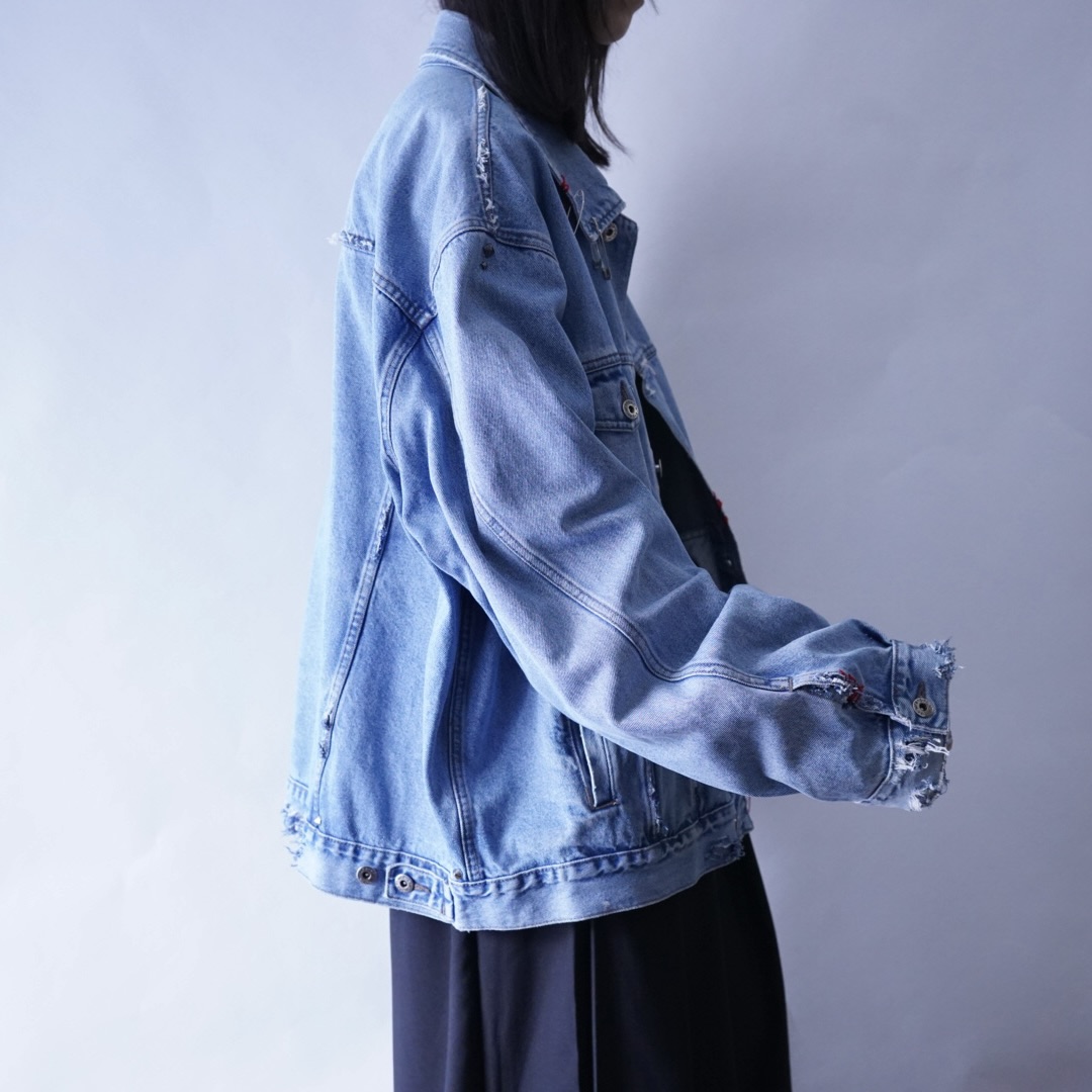 【PUNK REMAKE】"Wrangler" BORO × EMBROIDERY denim jacket