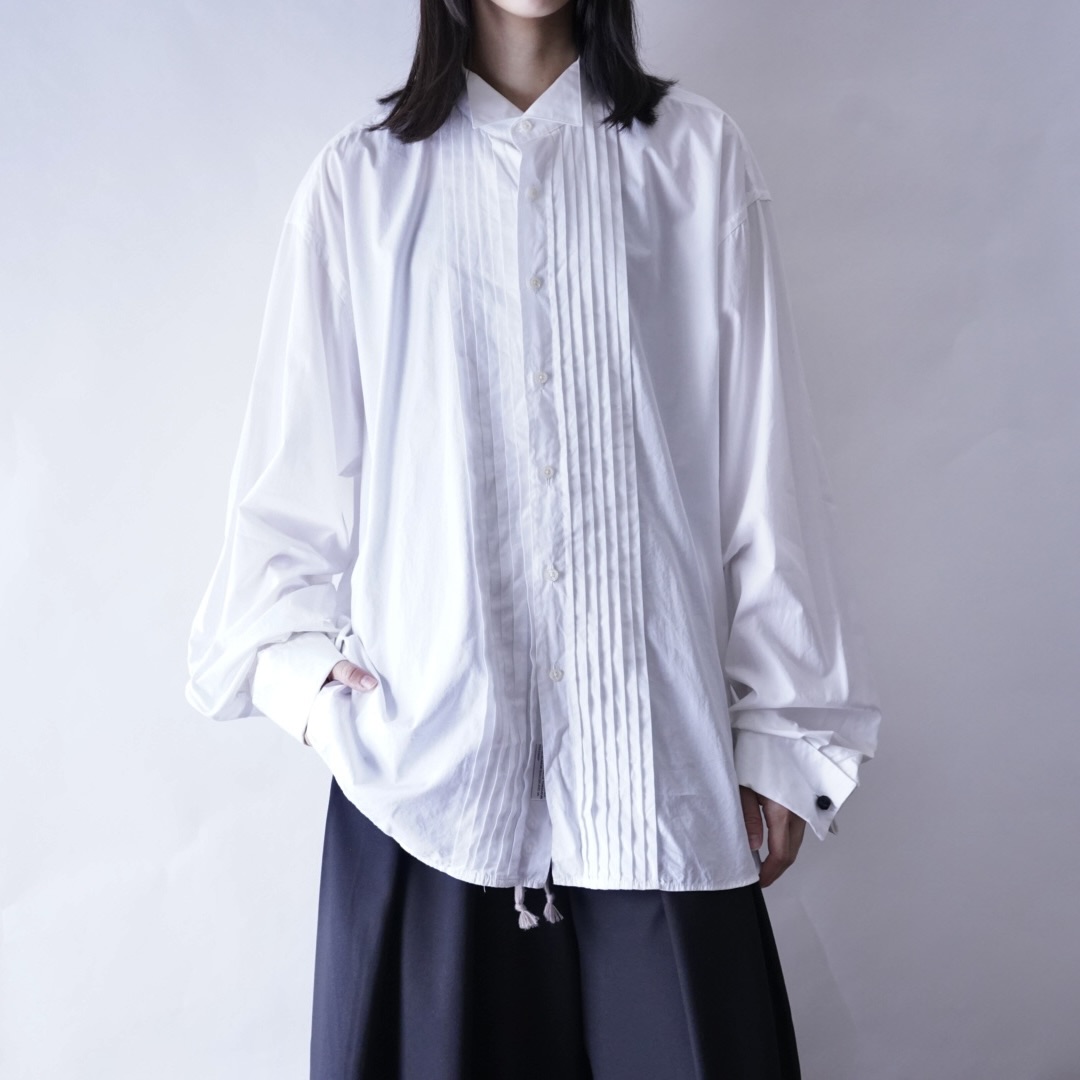 【Christian Dior】wing collar pleats dress shirt