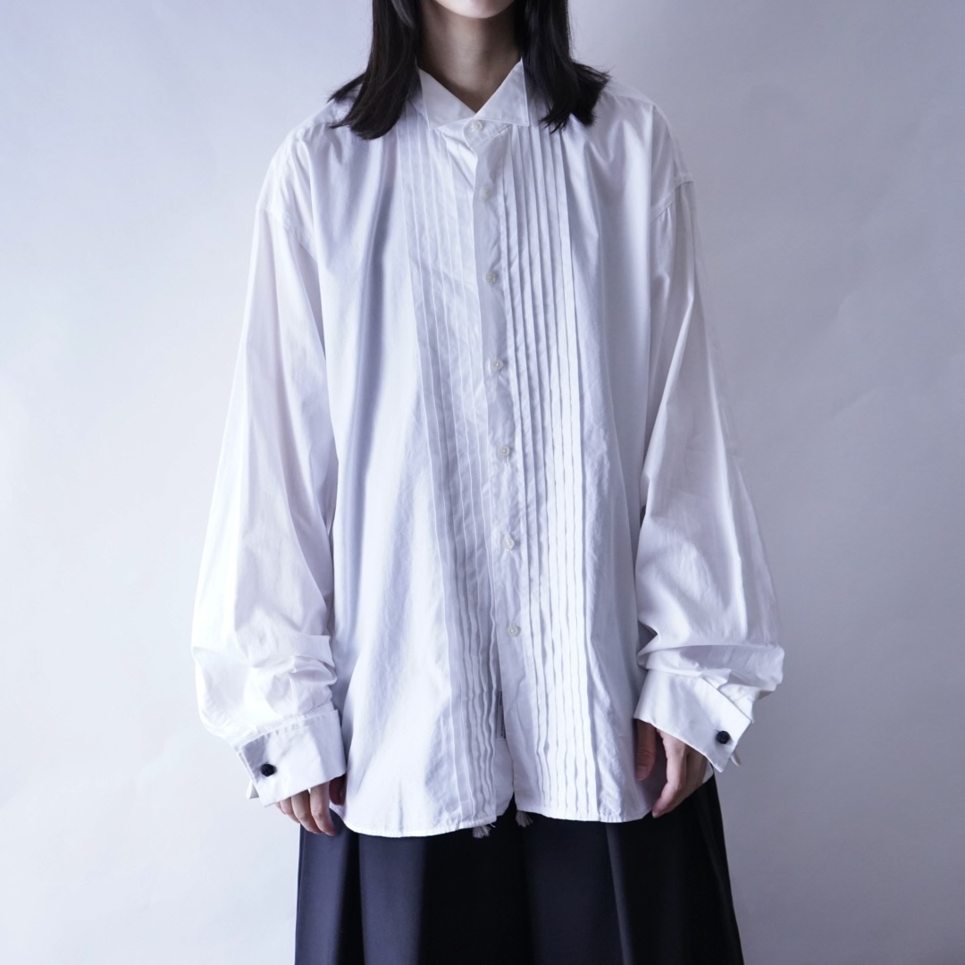 【Christian Dior】wing collar pleats dress shirt