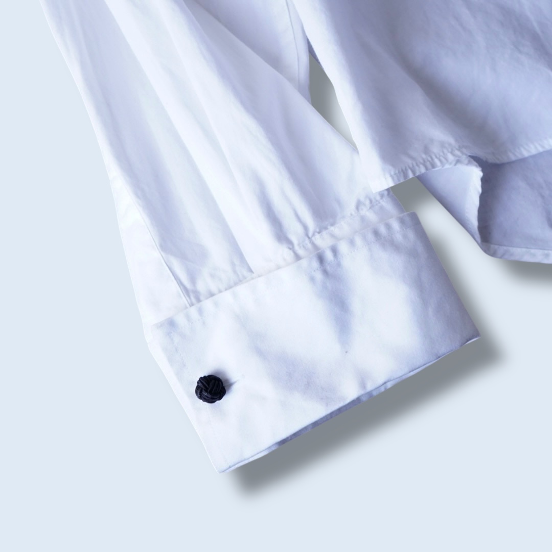 【Christian Dior】wing collar pleats dress shirt