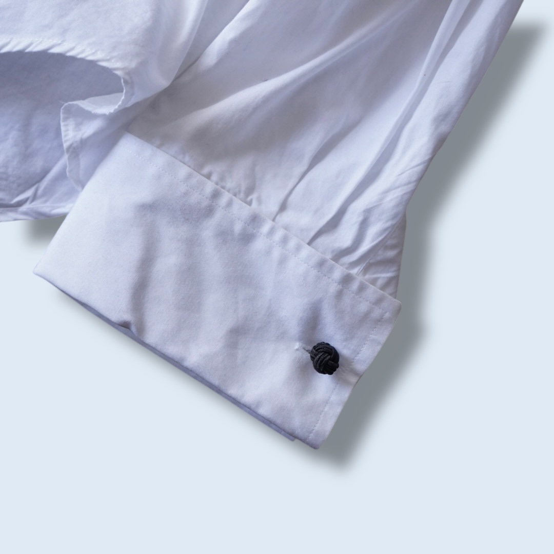 【Christian Dior】wing collar pleats dress shirt