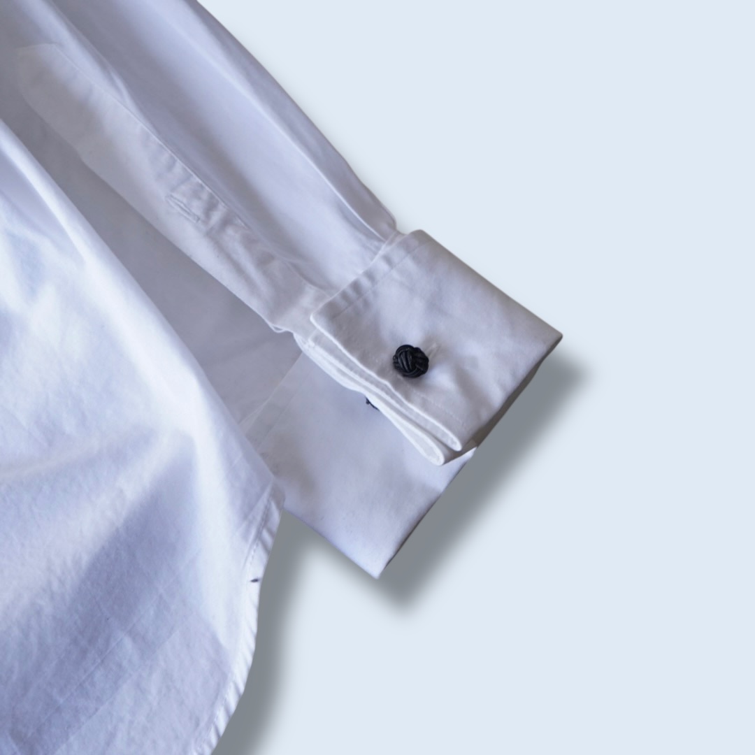 【Christian Dior】wing collar pleats dress shirt