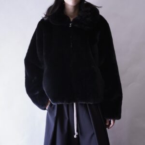 mofumofu fake fur short length jacket