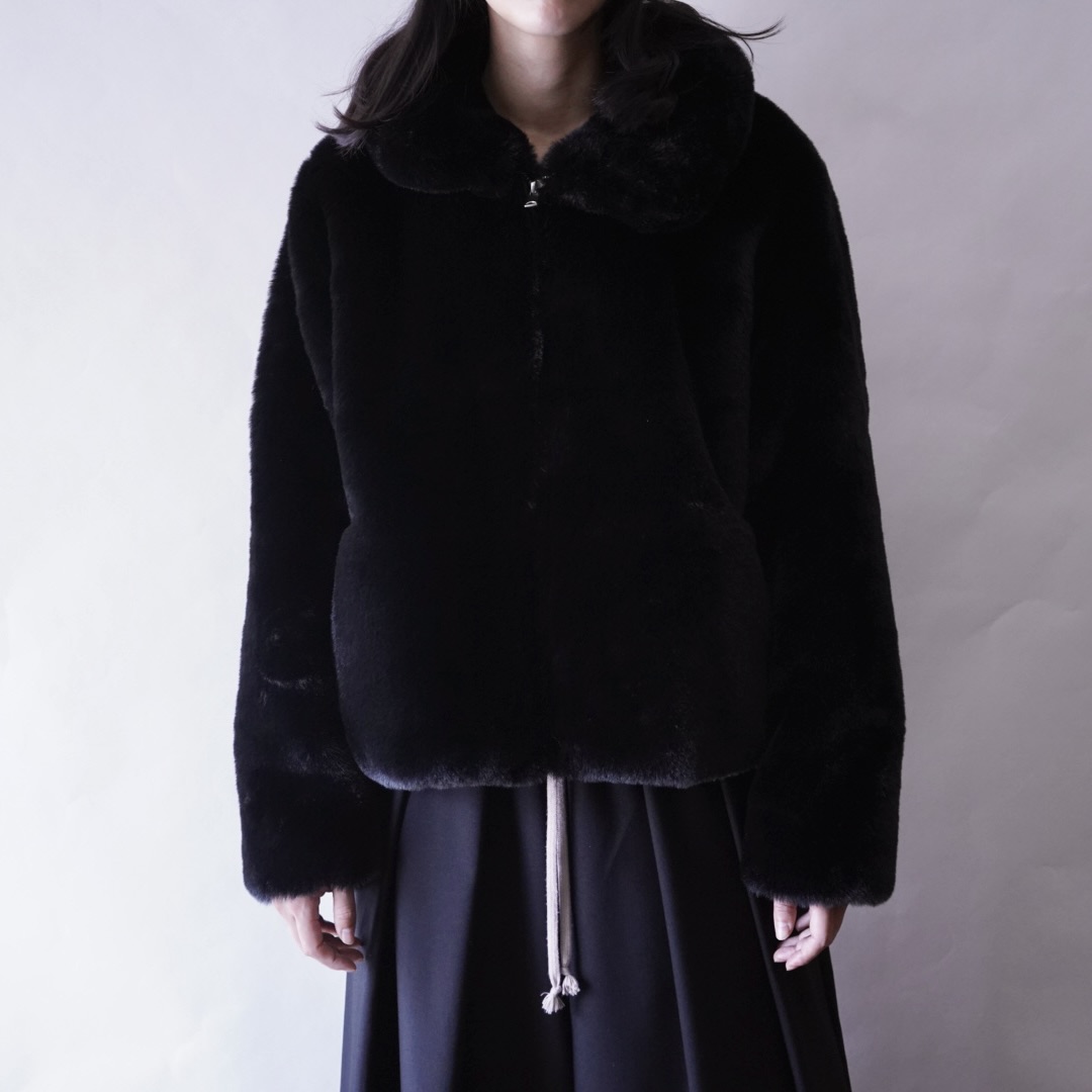 mofumofu fake fur short length jacket