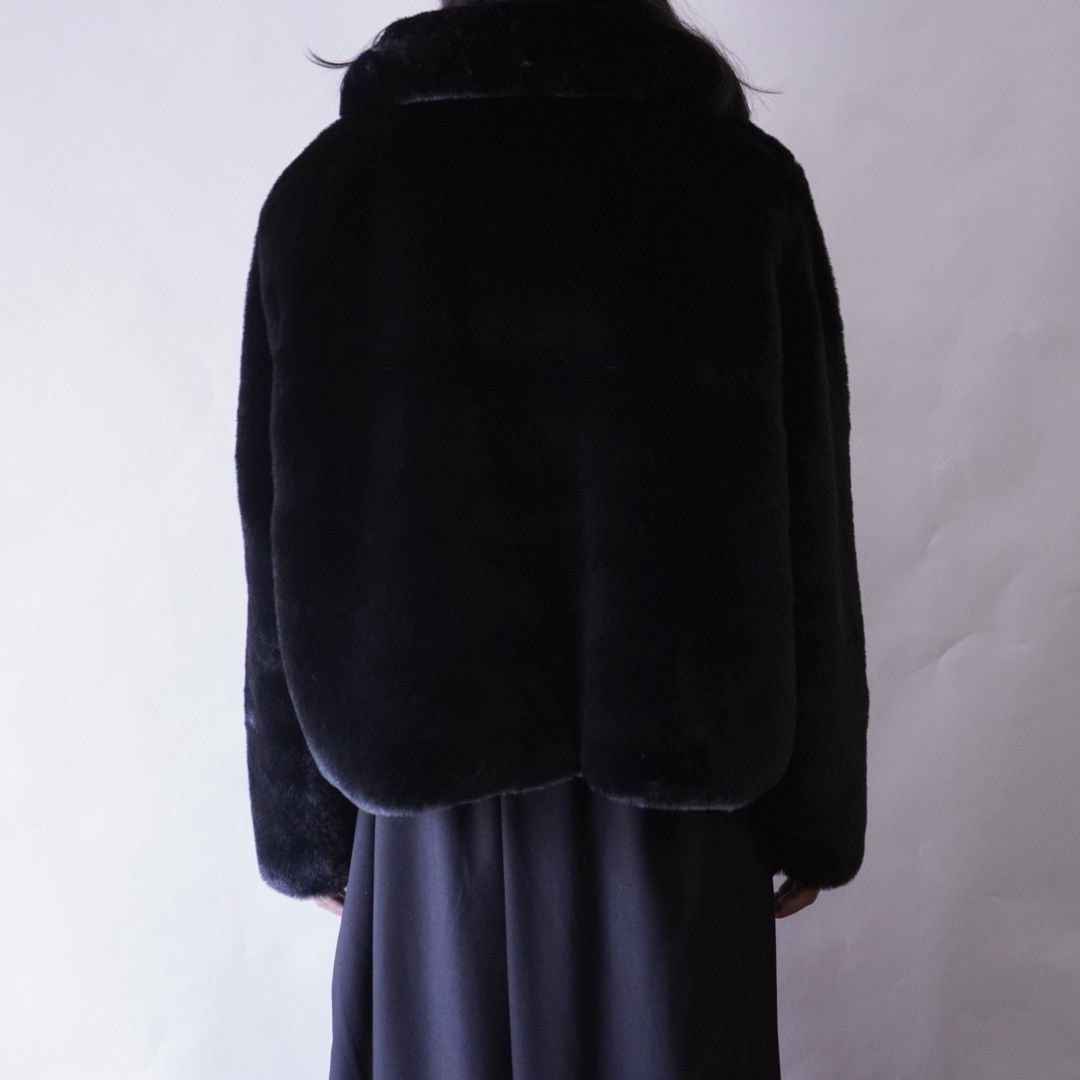 mofumofu fake fur short length jacket