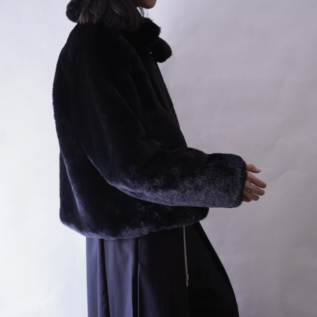mofumofu fake fur short length jacket