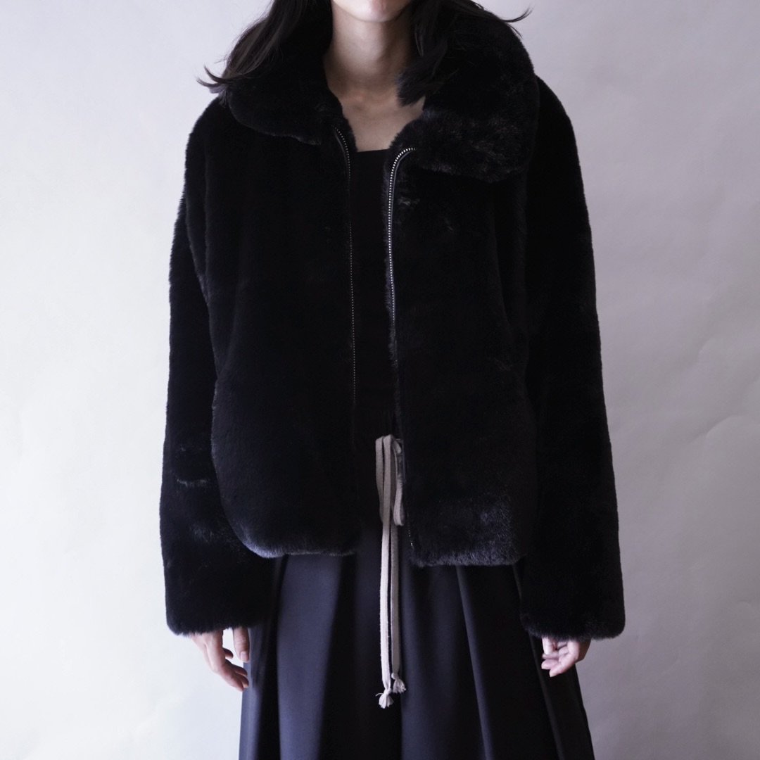 mofumofu fake fur short length jacket
