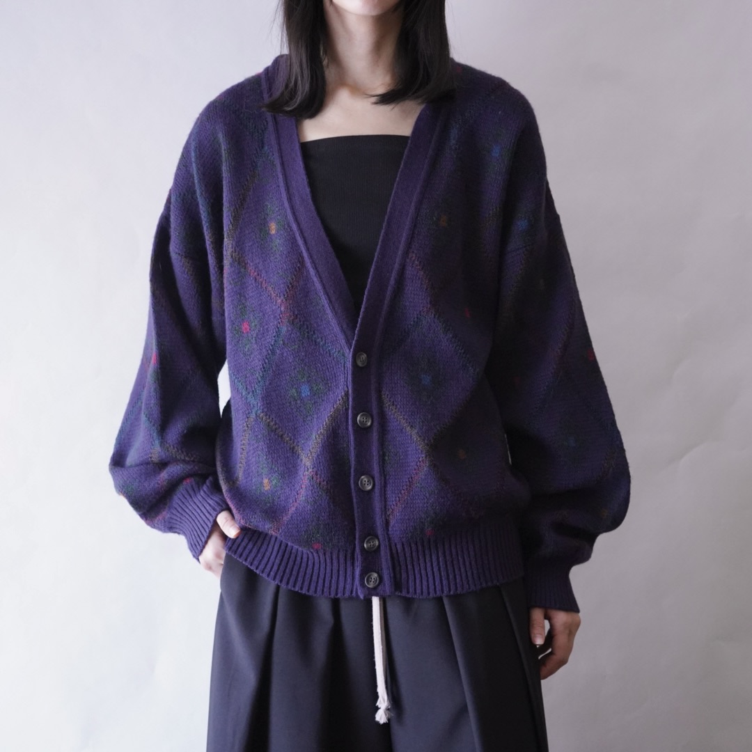 rare purple color short length cardigan