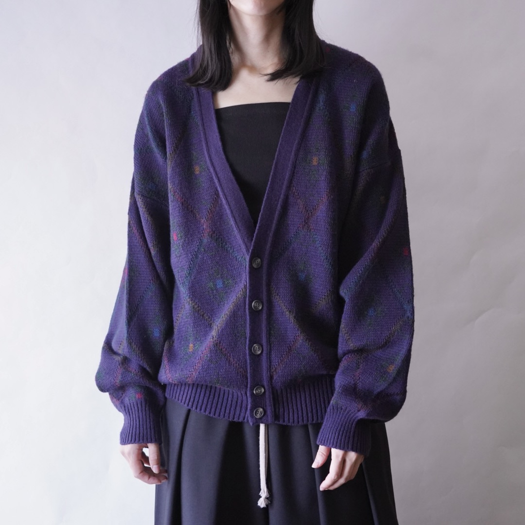 rare purple color short length cardigan