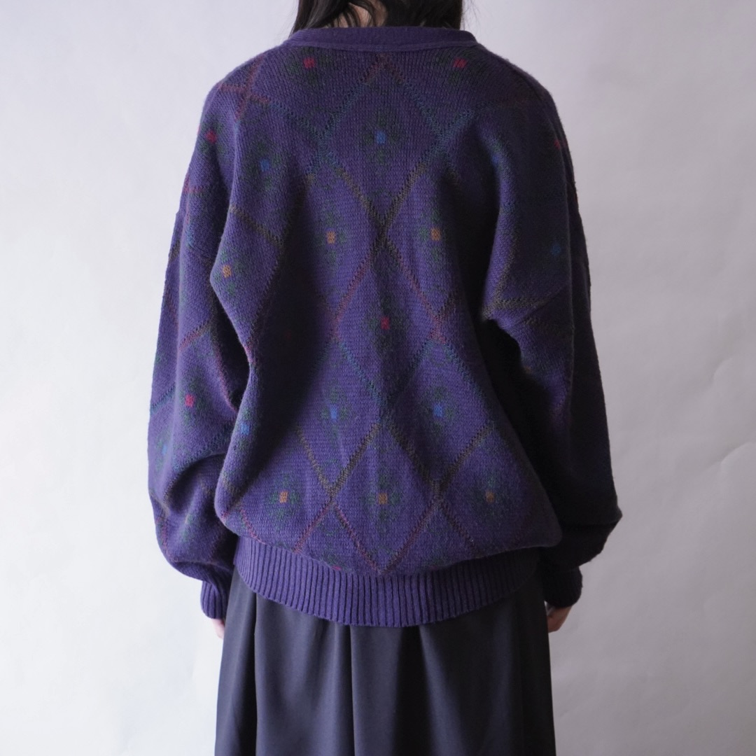 rare purple color short length cardigan