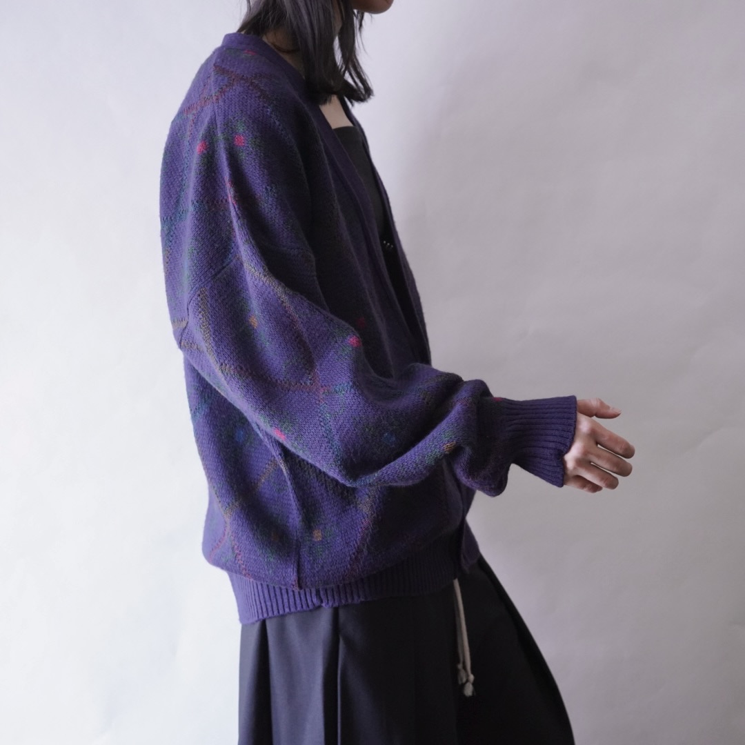 rare purple color short length cardigan