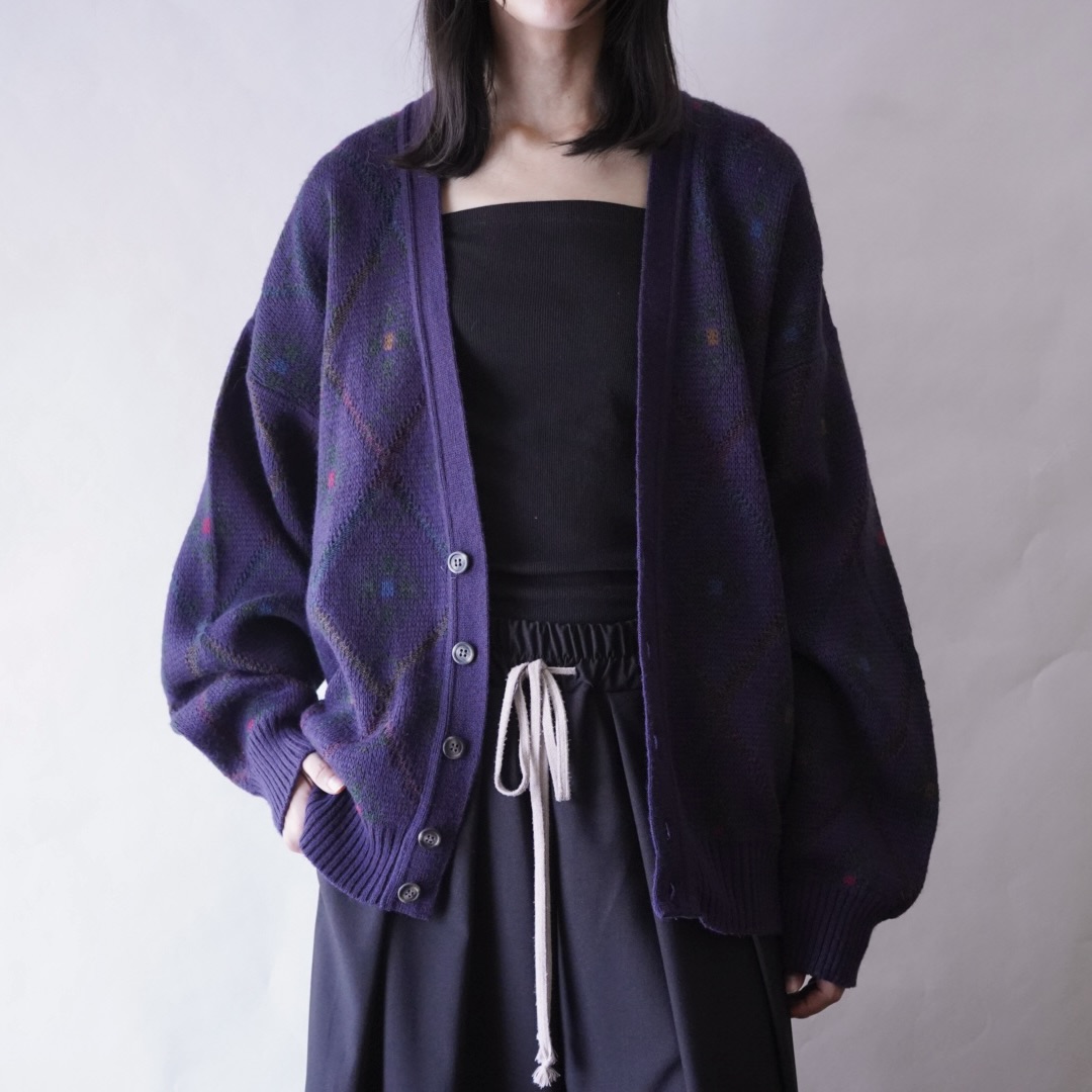 rare purple color short length cardigan