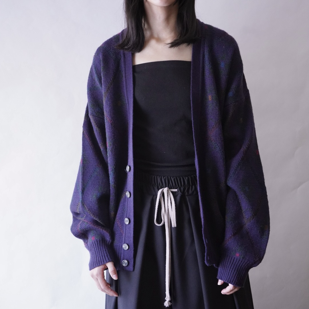 rare purple color short length cardigan